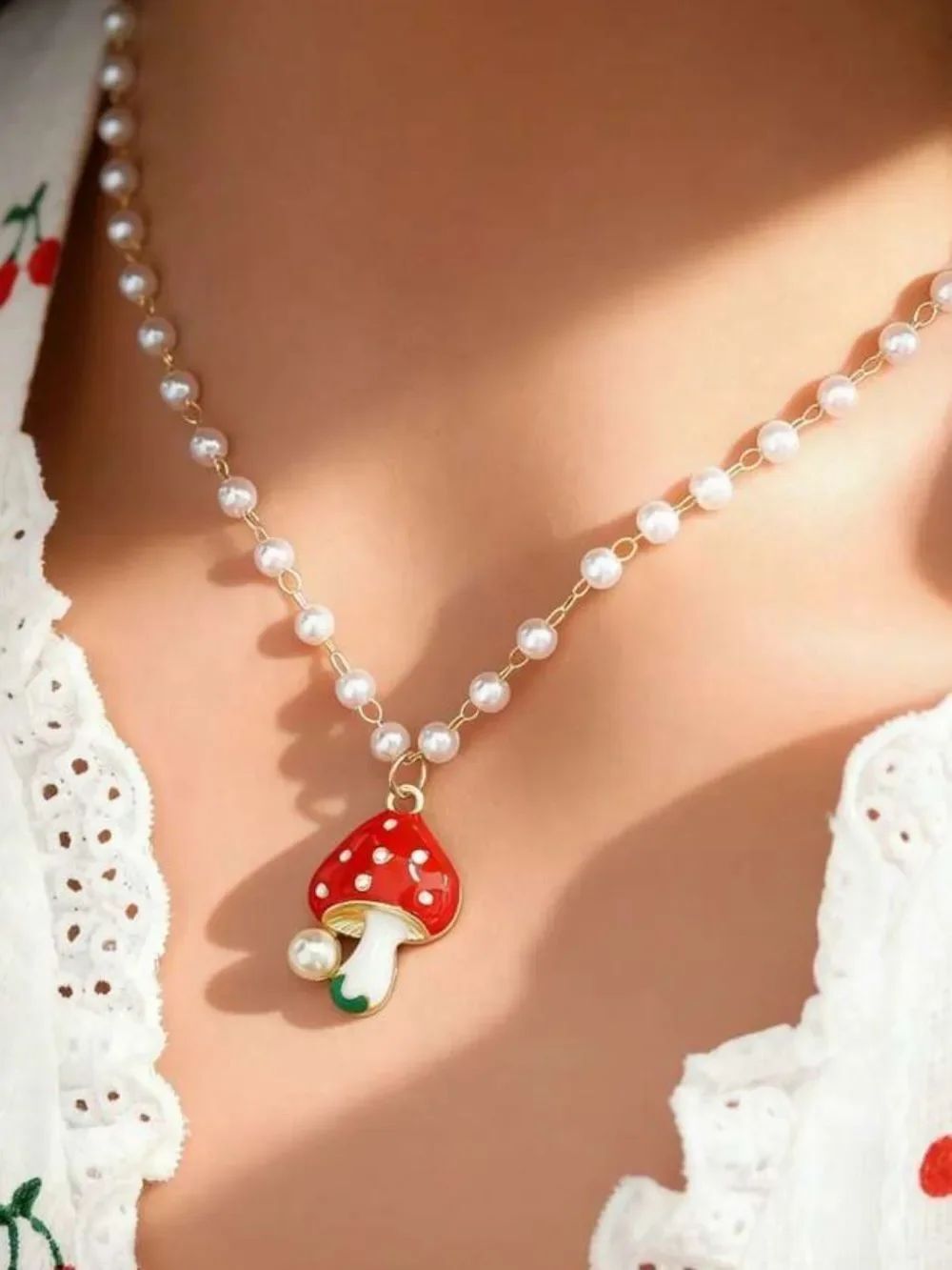 Pearl Mushroom Necklace N2144